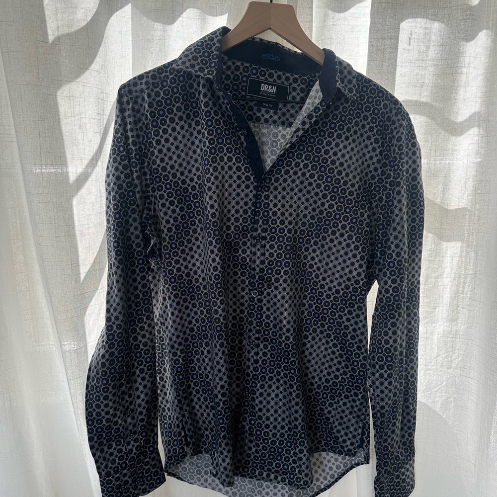 DR&N Geometric Pattern Slim Fit Shirt